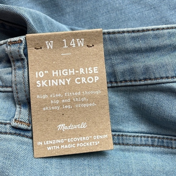 MadeWell jeans women Plus 10" High-Rise Skinny Crop in Charlemont Wash - Picture 9 of 10
